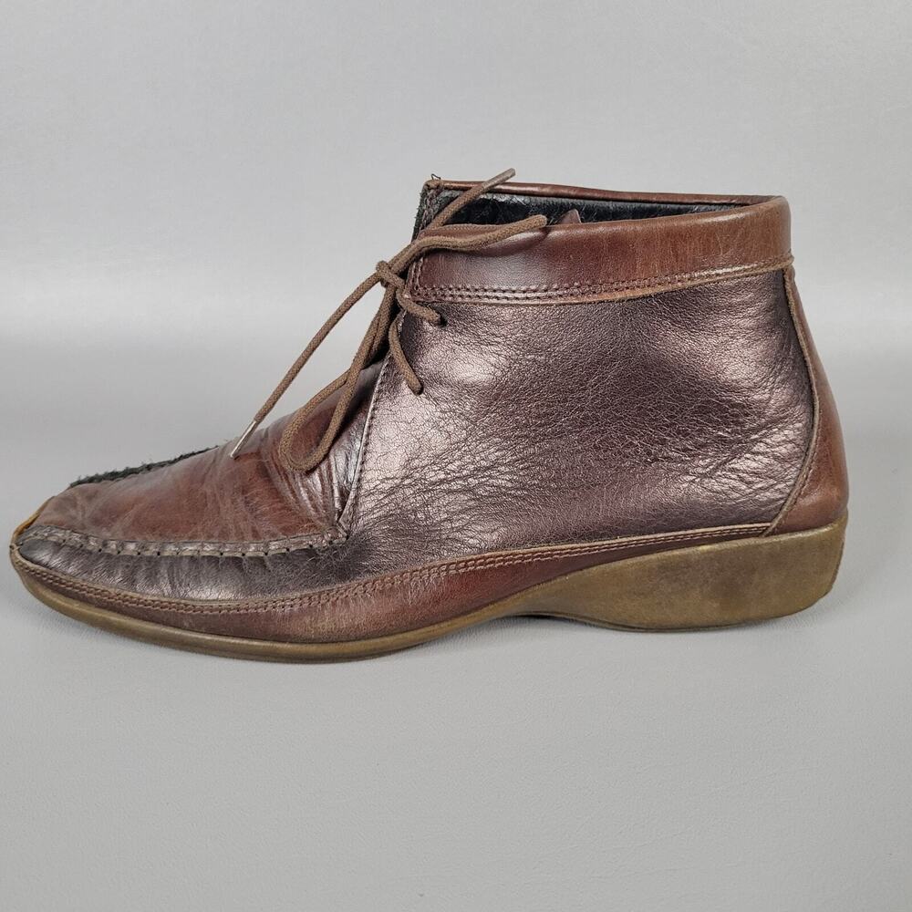 Ardesia Womens Ankle Driving Moccasin Moc Toe Lace Up Leather Brown Size EU 38